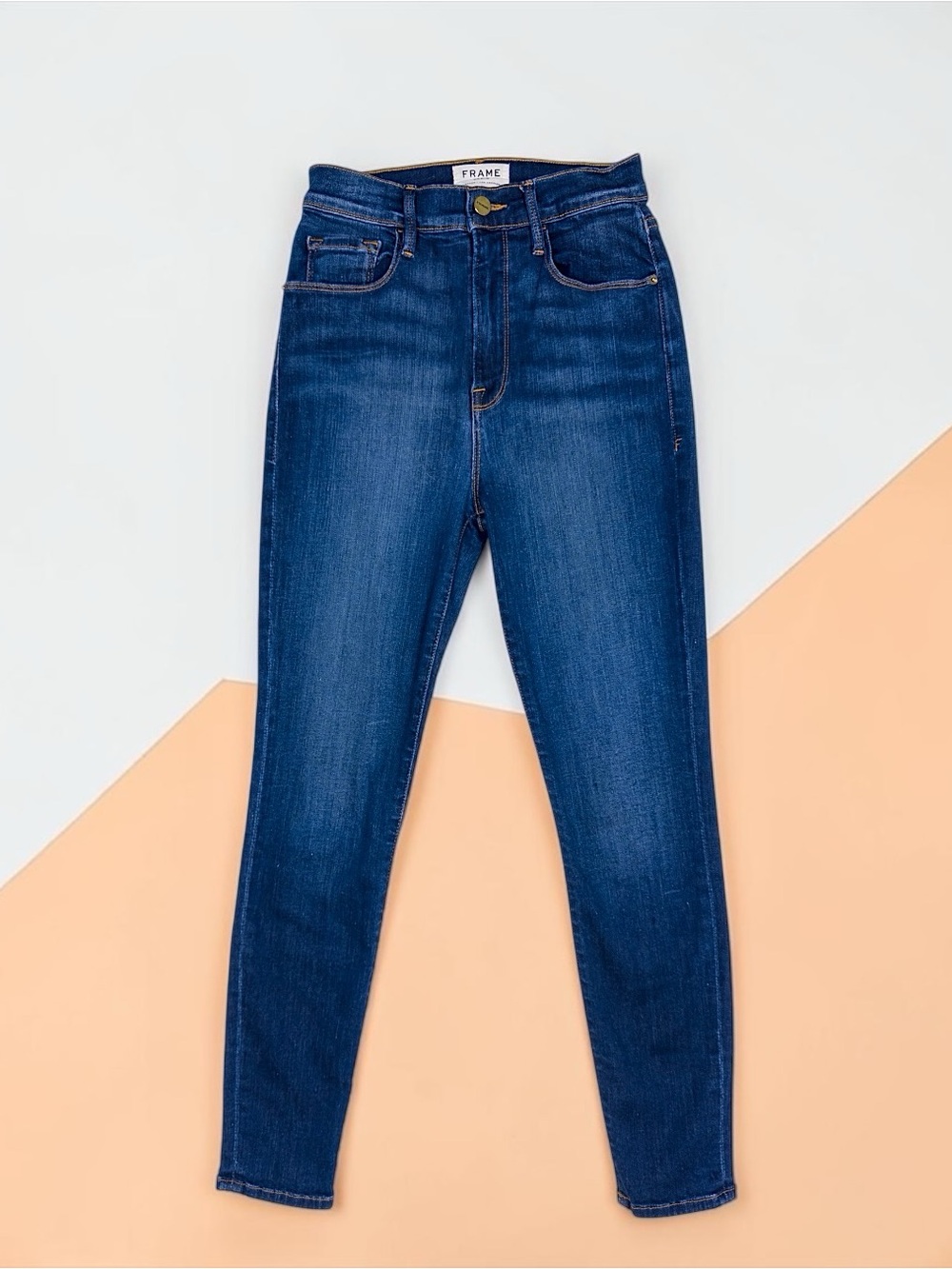 Frame Denim Skinny Jeans in Deep Blue Wash